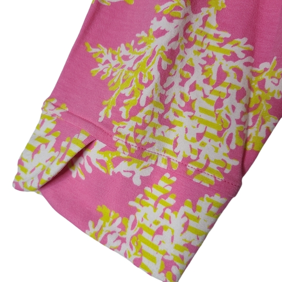 Crown & Ivy Beachy Pink Lime & White Coral Reef Print Dress Size XL - Picture 8 of 10